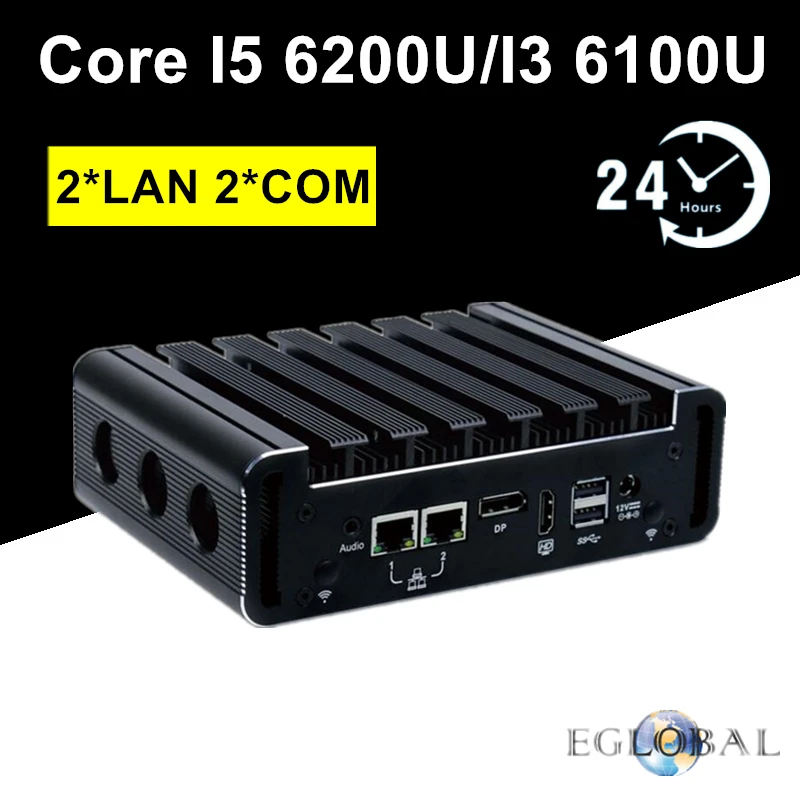 

Eglobal NUC 2 Gigabit LAN Mini PC Intel i7 7500U i5 6200U i3 6100U DDR4 Pfsense Router 2 COM AES-NI DP HDMI Linux Network Server