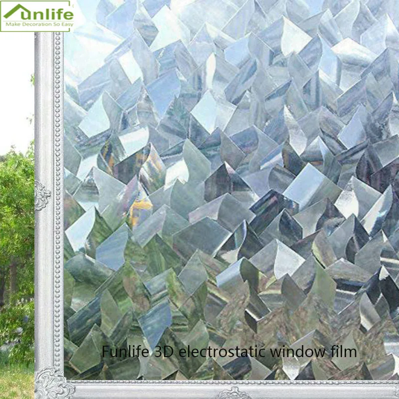 

Funlife width 30/45/60/75/90cm 3D static No-Glue decoration privacy window glass sticker irregular PVC waterproof window film