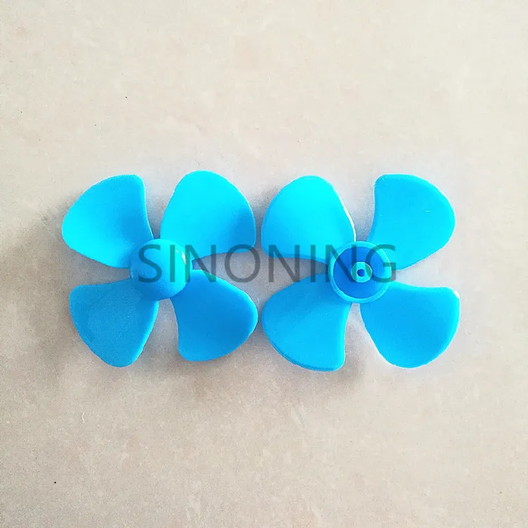 

56mm/80mm/100mm diameter plastic blade four leaf pulp fan leaves small production DIY Blue