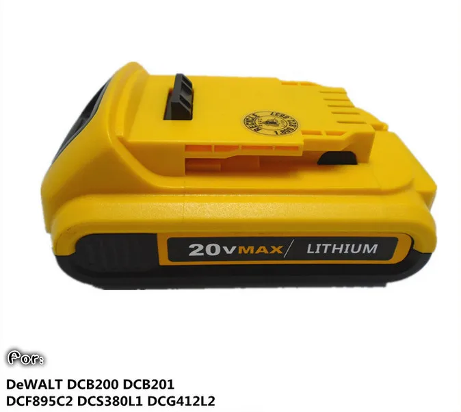 

High Quality 20V 4500mAH Li-ion Battery Replacement for Dewalt DCB200 DCB201 DCF895C2 DCS380L1 DCG412L2