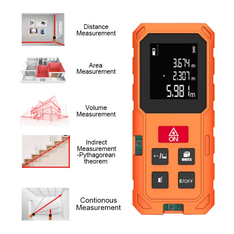 Лазерный дальномер 40 м 60 м 80 м 100 м лазерная рулетка лазерный дальномер лазерный ленты дальномер построить измерения устройства правитель Тесты инструмент дальномер лазерный электронная рулетка