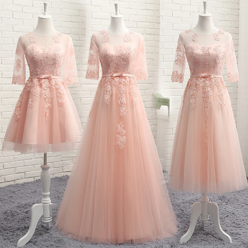 2017 Pink Bridesmaid Dresses V Neck Floor length QD009 Formal Prom Party Dress | Свадьбы и торжества