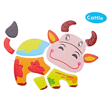 

3D Wooden Puzzle Jigsaw Toys For Children Wood 3d Cartoon Animal Puzzles Intelligence Kids Early Educational Toys for children