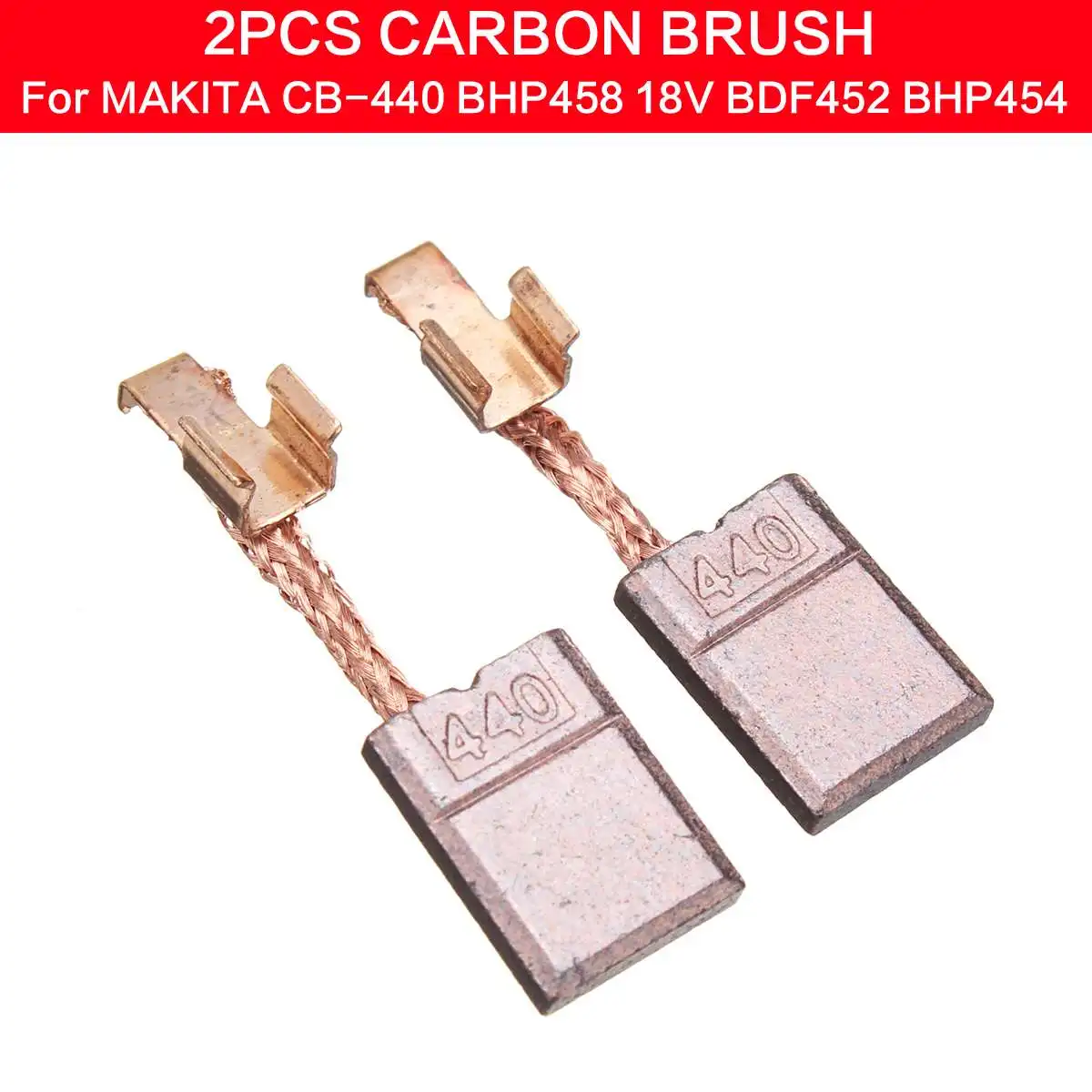 

2pcs Motor Carbon Brush For MAKITA CB-440 BHP458 18V BDF452 BHP454 DDF458Z DF458D 13x10x3mm