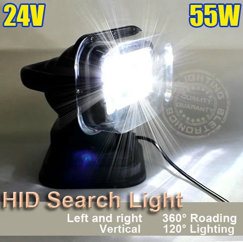 

24V 55W HID Search work Light wireless Remote Control H1 Xenon Bulb Offroad Light 6000K for jeep SUV ATV truck