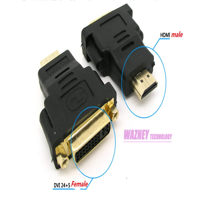 Buy DVI D FeMale 24+5 DVI to HDMI Male 19 Pin Video Graphics Card Converter