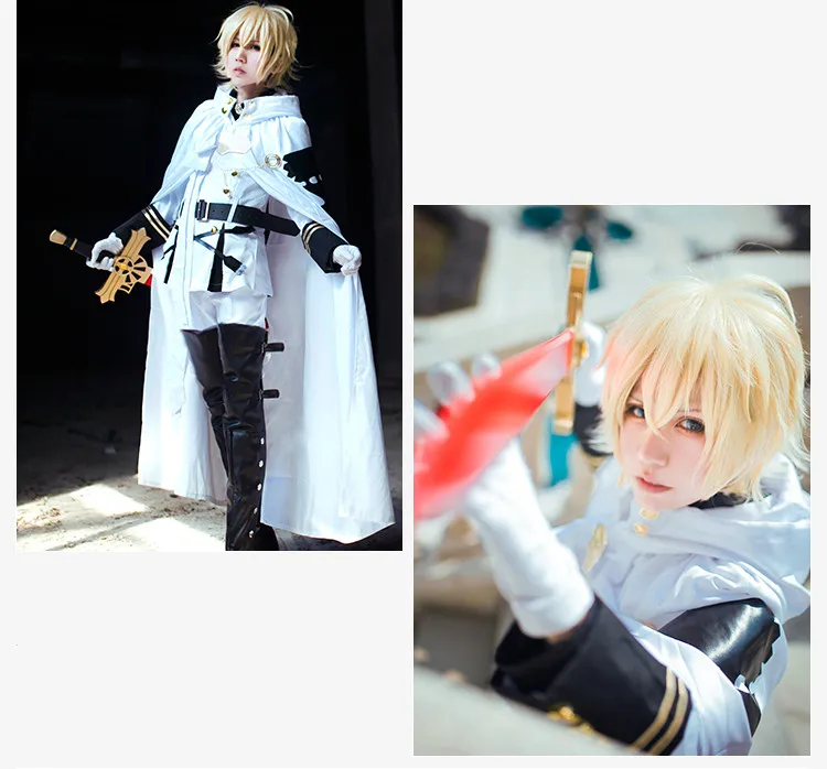 Одежда высшего качества Аниме Серафим конца Owari no Seraph Mikaela Hyakuya Косплей Костюм Полный комплект униформы плащ Необычные Бальные вечерние костюмы