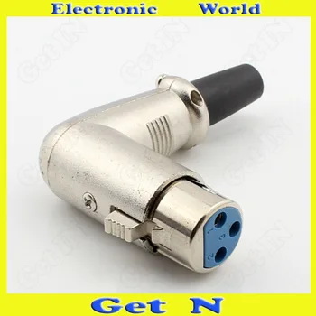 

10pcs-100pcs Bent Type 3-Pole Female Cannon Plug 7-Like XLR Connector Curved 3-Pole Cannon XLR Connector for Microphone