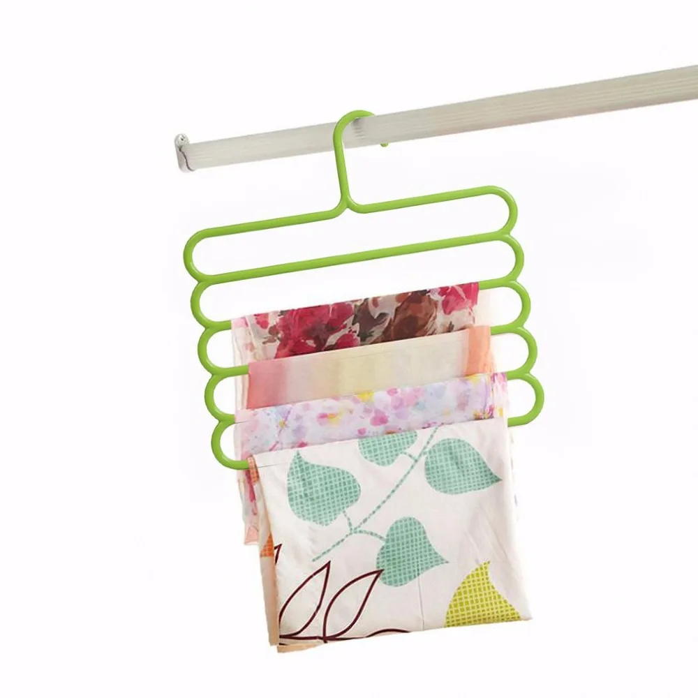 

5 layers Racks Multifunctional Scarf Tie Wardrobe Hanger Rack Skid Trousers Hanger Clothes Hanger 2 Colors