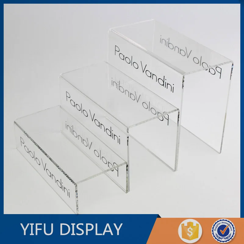 Three Layers Acrylic Shoe Display Stand Clear Acrylic Shoe Rack Shoe