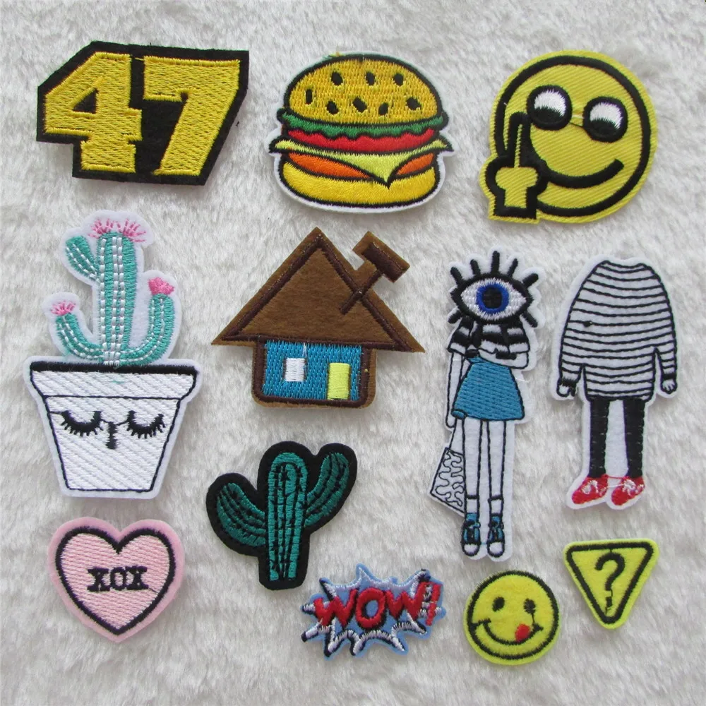 

hot sale fashion Embroidery hot melt adhesive applique embroidery patch DIY clothing accessory patches 1pcs sell C5796-C5808