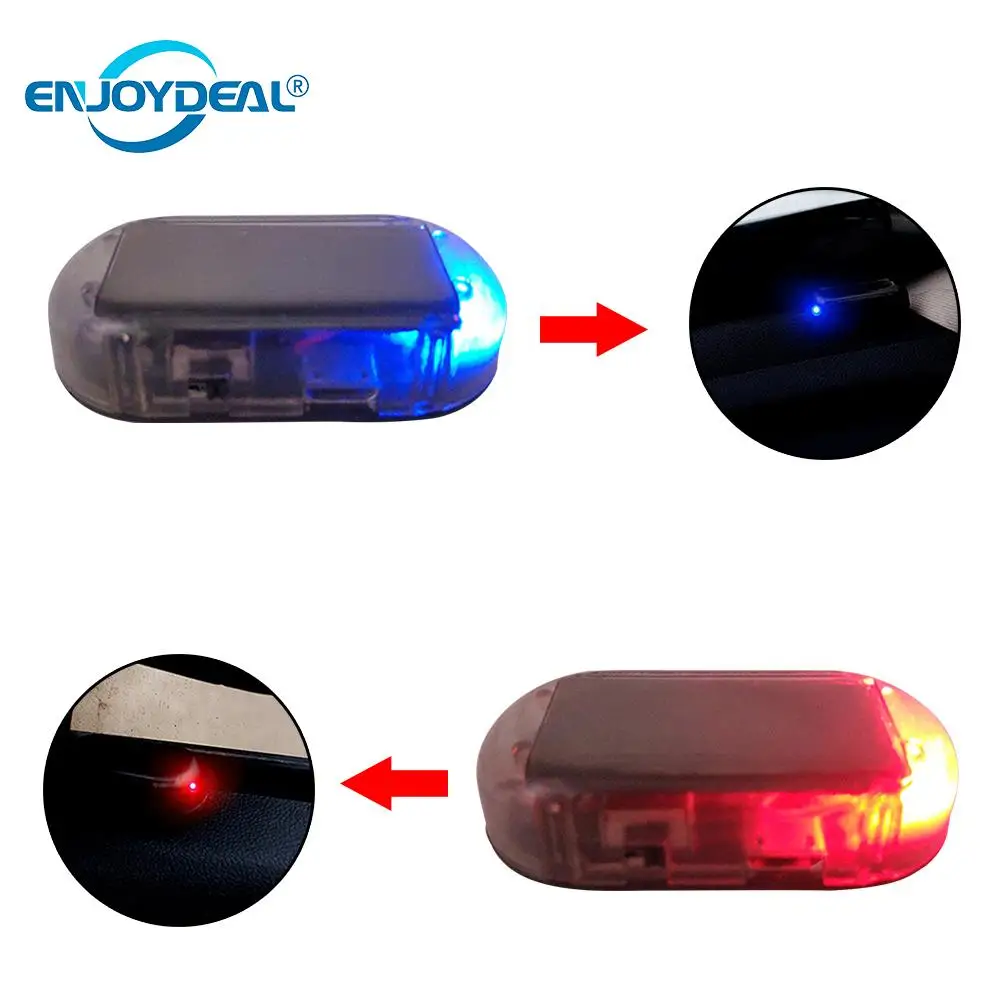 

1pc Universal Car Alarm LED Light Security System Warning Theft Flash blinking led alarm Fake Solar Car Led Light Blue/ Red