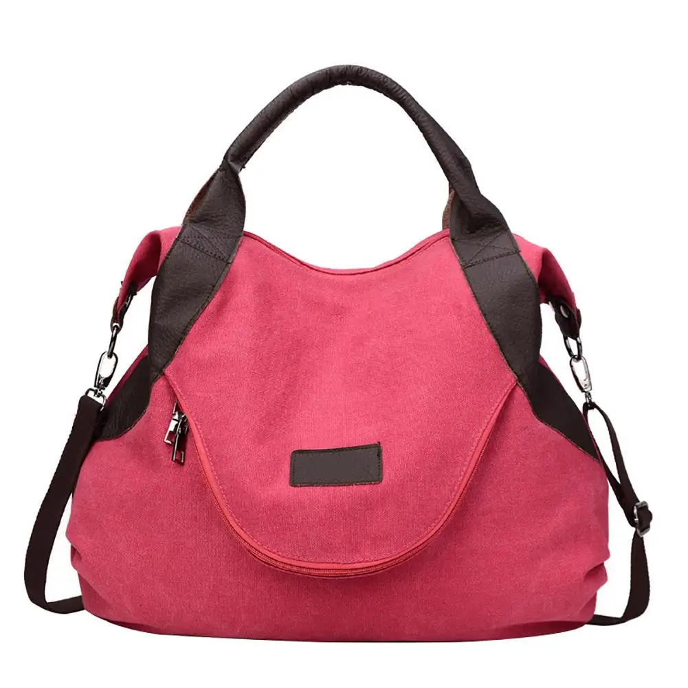 

Vintage Canvas Large Capacity Tablet Book Holder Travel Pouch Tote Shoulder Bag