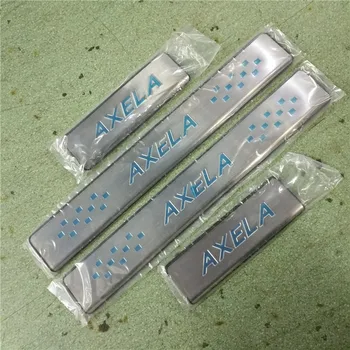 

For Mazda 3 Axela Carbon Fiber Vinyl Sticker Door Sill Scuff Plate car accessories Car-styling