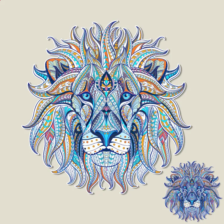 

Individual Hot Stamping Colourful Head Lion T-shirt Hot Transfer Offset Hot Stamping Pattern DIY Clothes Stamp Sticker