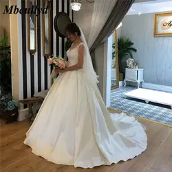 Mbcullyd аппликации кружево свадебное платье для женщин 2019 г. пикантные спинки пышные трапециевидной формы свадебное платье плюс размеры Vestido