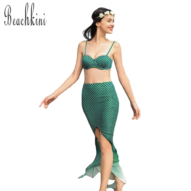 

New Mermaid Swimsuit Bikinis Women 3 Pieces Swimwear Sexy Bathing Suit Beachwear Bikini Set