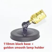 110 мм черный потолочная Роза Винтаж подвеска золотистого цвета, обтекаемые контуры держатель Гнездо E27 Светодиодная трубка огни для осветительных приборов