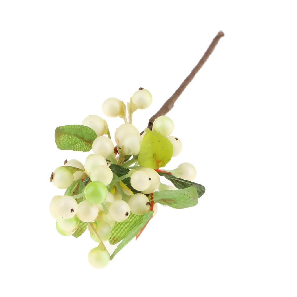 Decorative Blueberry Fruit Berry Artificial Flower Plants for Wedding Bouquet Party Decor Home Tabletop Plant Flower Ornament
