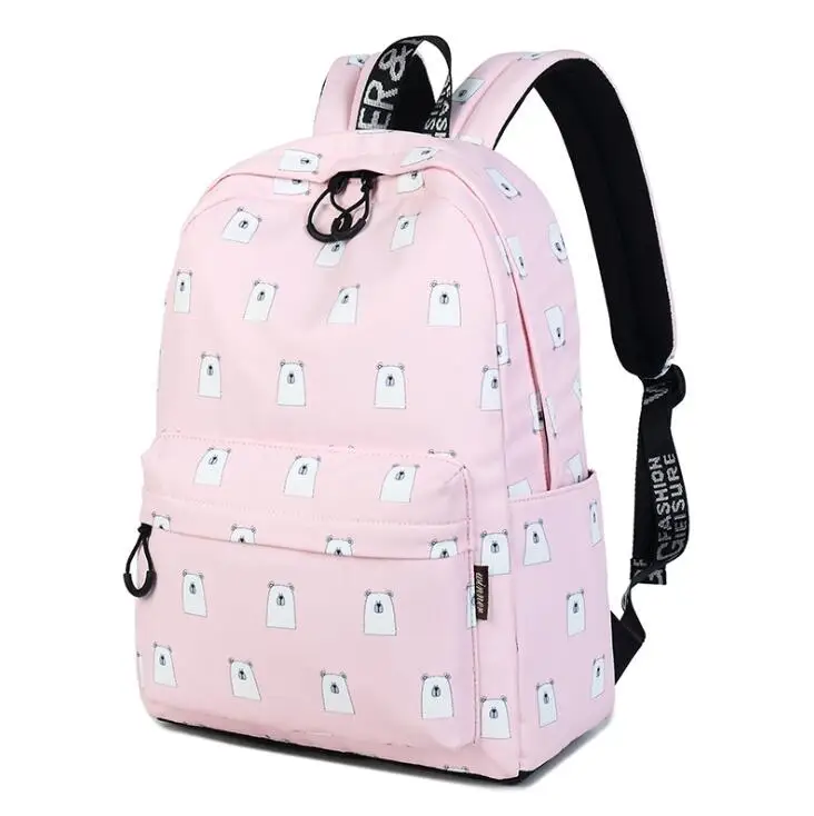 

2018 Cute Emoji bear Women Backpack Japan Cartoon Print Students Girl Shoulder Bag Backpack waterproof Laptop Bags Girl W-29-60