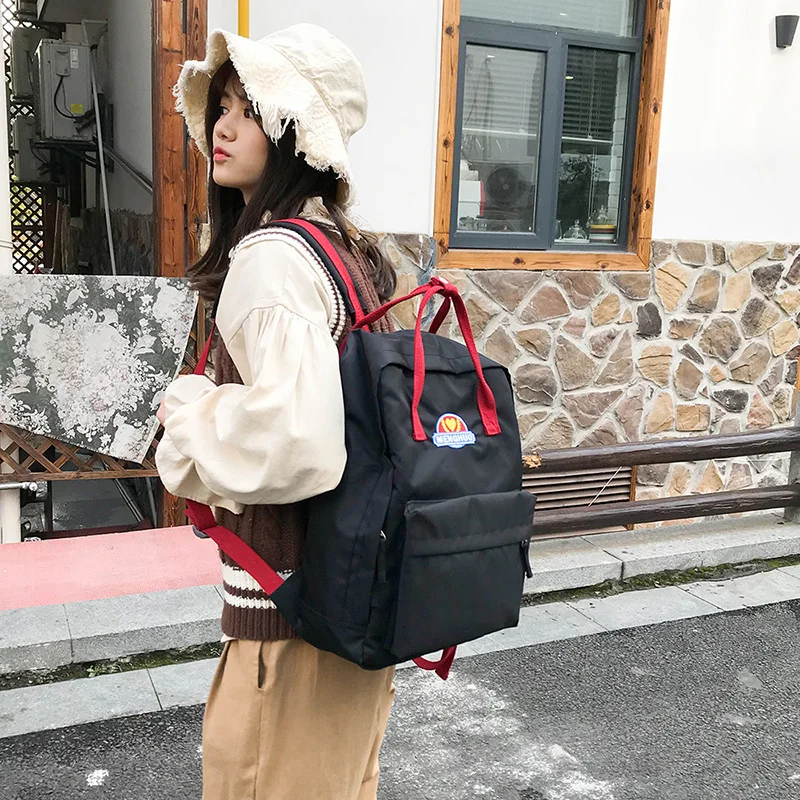 MENGHUO Panelled 2018 Women Canvas Backpack School bag for Girl Ladies Teenagers Casual Travel bags Schoolbag Backpack Mochila (35)
