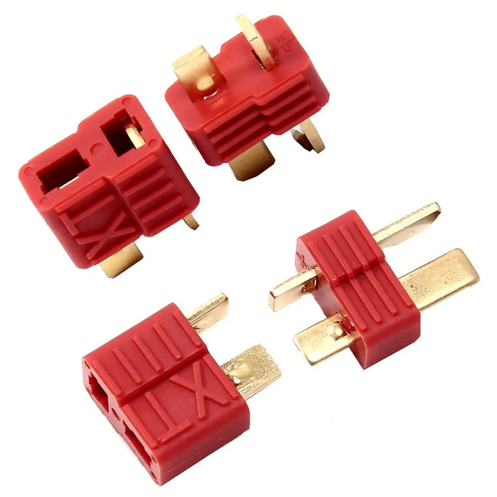 New T-Plug Non-Slip Connector Female Deans for Lipo Battery RC Red