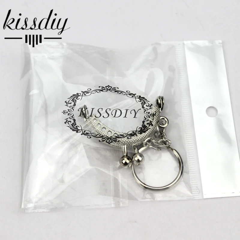 KISSDIY 25 шт. 4 см мини серебристая металлическая рамка для кошелька с брелоком kiss cluth