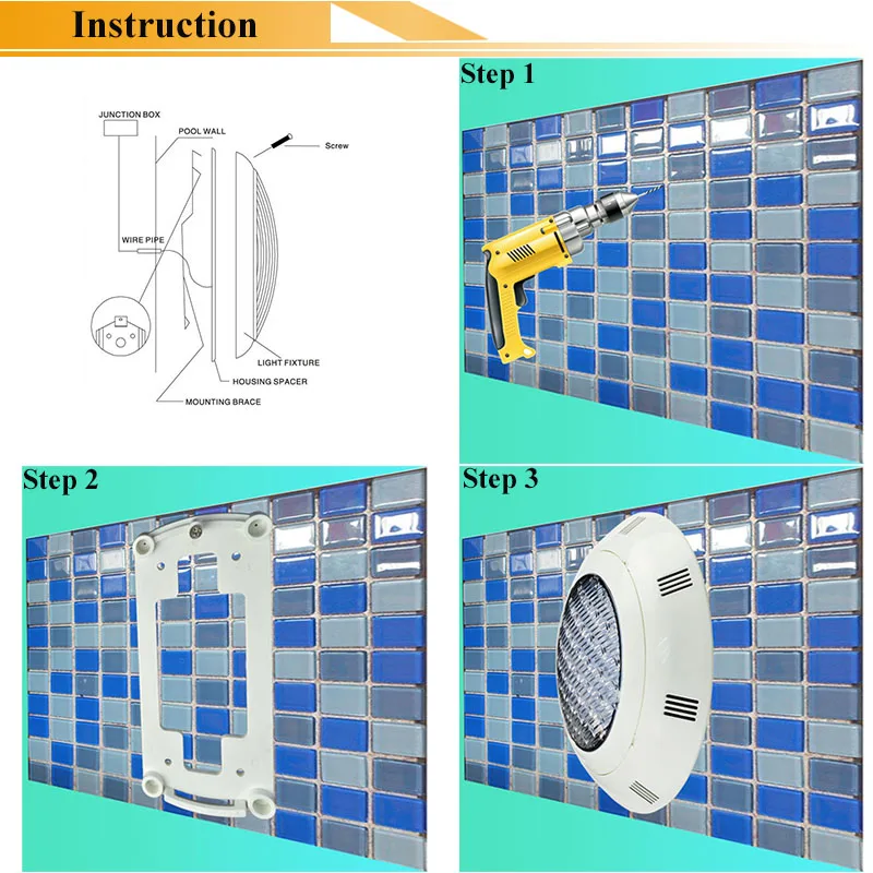 Pared RGB LED luz de la piscina PISCINA lámpara subacuática piscina IP68 impermeable para estanque decoración AC 12 V con remoto Pared RGB LED luz de la piscina PISCINA lámpara subacuática piscina IP68 impermeable para estanque decoración AC 12 V con remoto
