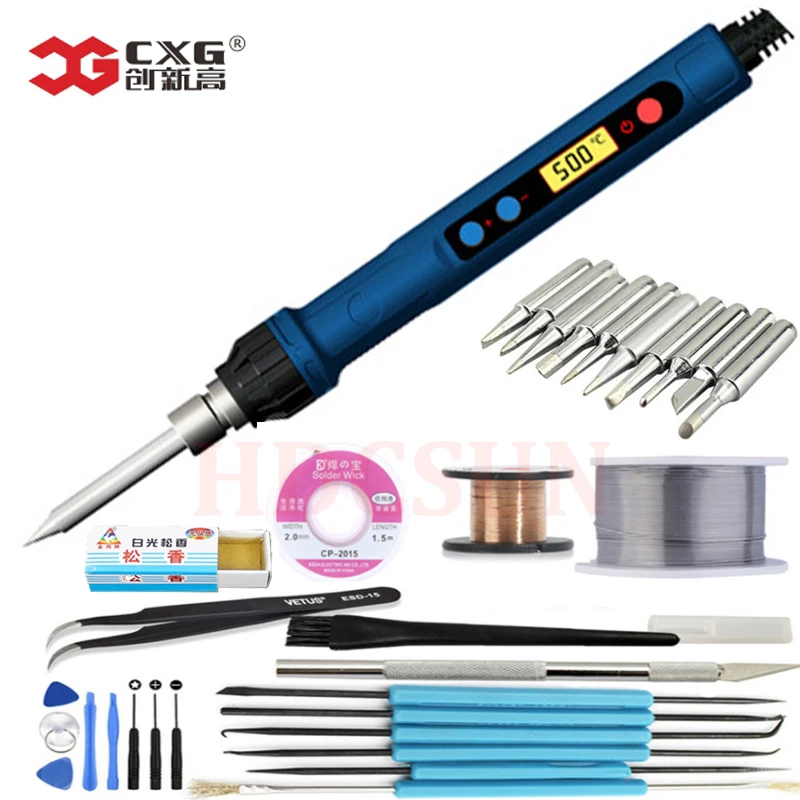 

2019 New CXG 110V/220V EU/US D60W/D90W with sleep function solder iron lcd digital with new heater technology
