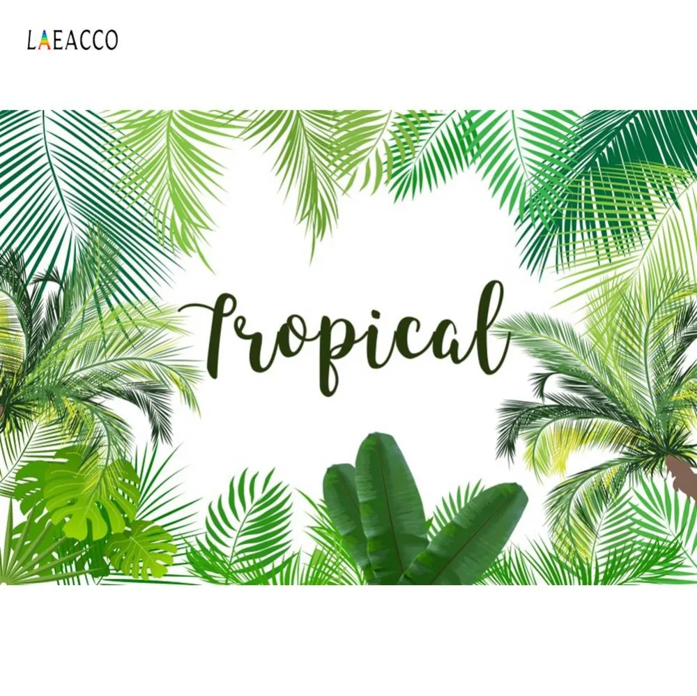 

Summer Tropical Backdrops Green Palm Tree Leaves Baby Birthday Party Portrait Photography Backgrounds Photocall Photo Studio