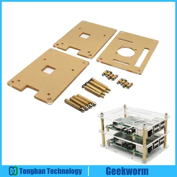 

Geekworm Raspberry Pi 4B/3B+/3B Double Layer Acrylic Case Compatible w/ Raspberry Pi 4 Model B /3B+/3B/ 2B / B+