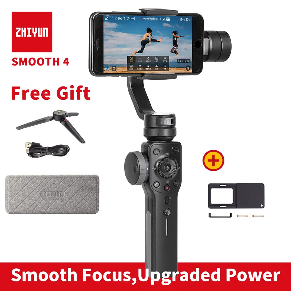 Zhiyun Smooth 4 Смартфон ручной 3 осевой и портативный монопод с шарнирным замком