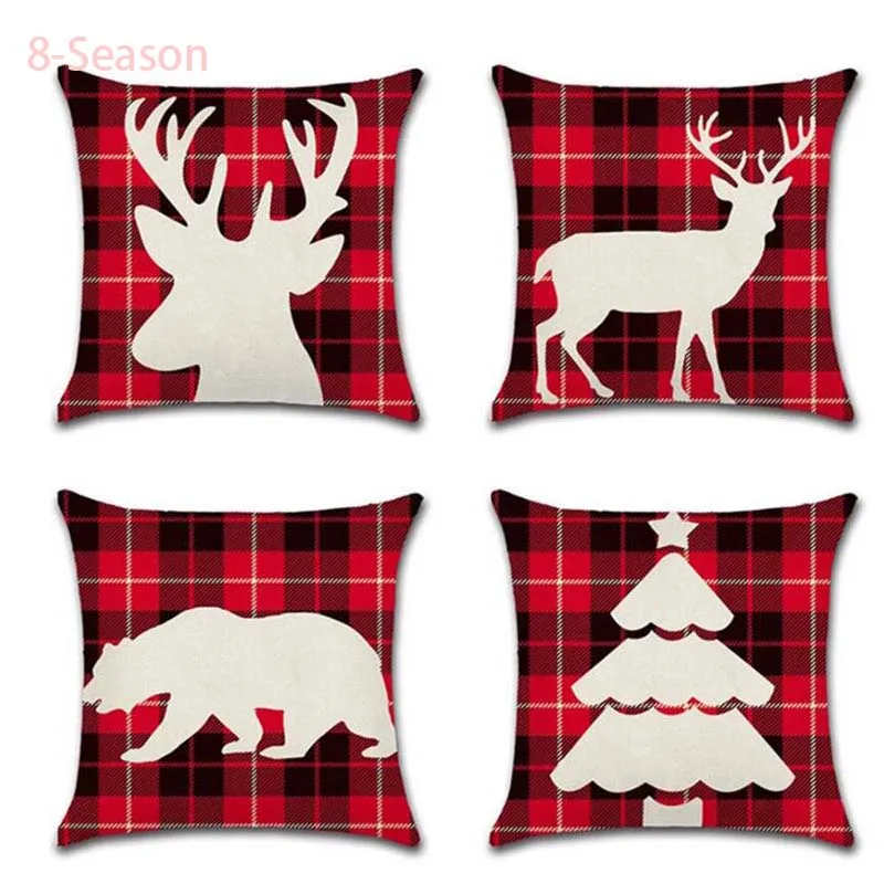 

2019 Merry Christmas Throw Pillow Covers Linen blend 2020 New Year oft Cute Throw Pillow Cover Decorative Sofa Pillow Case
