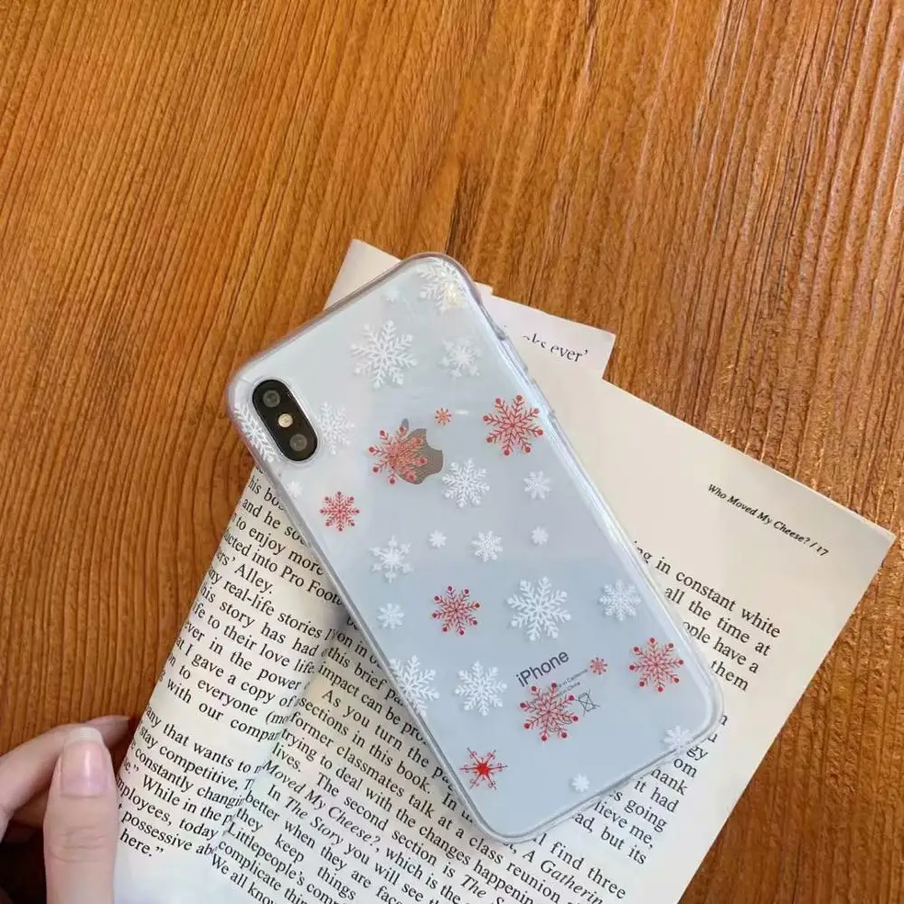 (7)_JONSNOW Painted Case for iPhone 8 7 7 Plus 6 6s Plus Christmas Tree Snowflake Soft Silicone Phone Cover for iPhone X XR XS Max