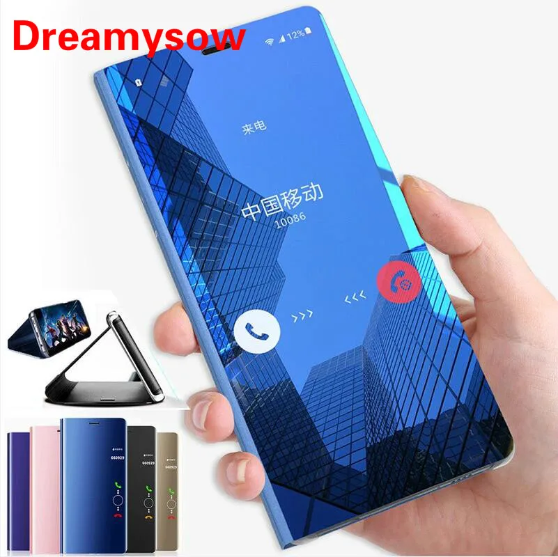 

For Xiaomi Mi 8SE Mix2 6 5X C 6X A1 A2 Clear Mirror Effect Smart View Flip Stand Case Cover Redmi 6 6A Pro Note 4 5 4X 5A 5 Plus