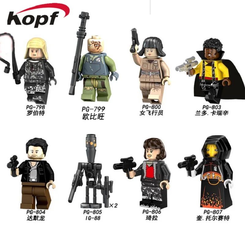 

Single Sale Building Blocks Space Wars Robert Dameron IG-88 Pilot Obi-Wan Kenobi Kira Lando Calrissian For Children Toys PG8142