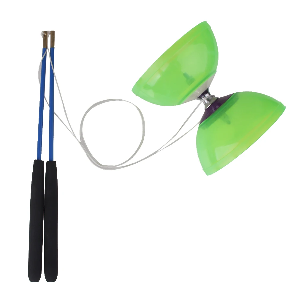 5-Bearing Diabolo With Handsticks & String Juggling Toy- Green