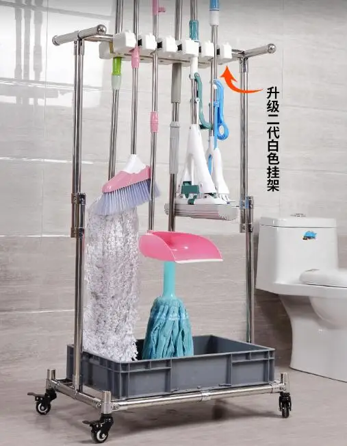 Can move floor type mop rack to put mop mop frame to hang receive organize clean sanitation tool to buy content to wear