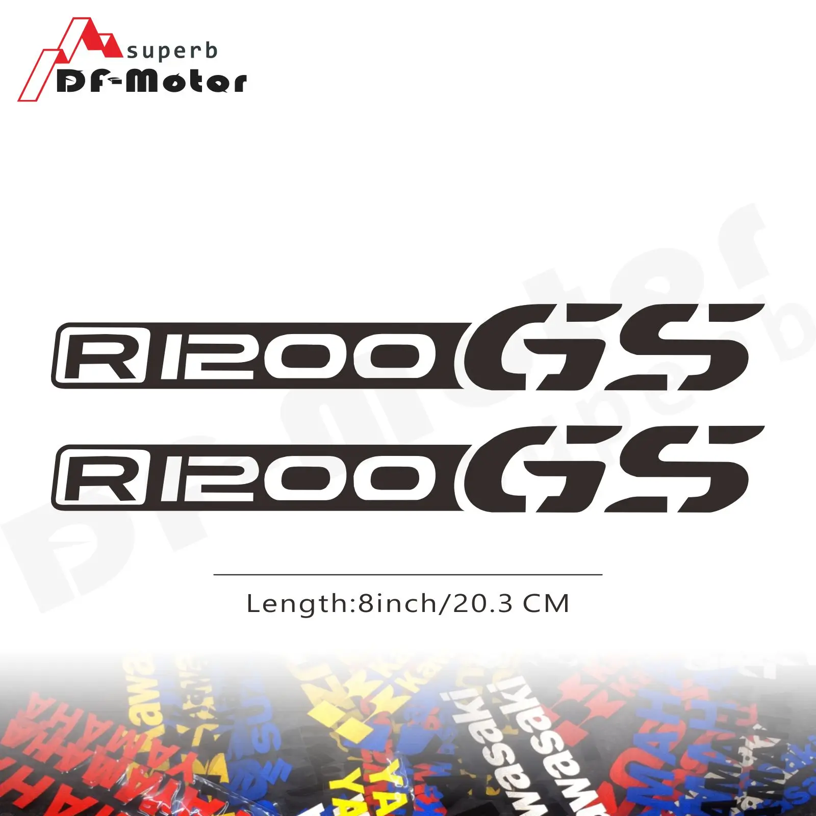 

8Inch Reflective Sticker Decal Motorcycle Car Sticker Wheels Fairing Helmet Sticker Decal For BMW R1200GS R1200 GS R 1200 GS