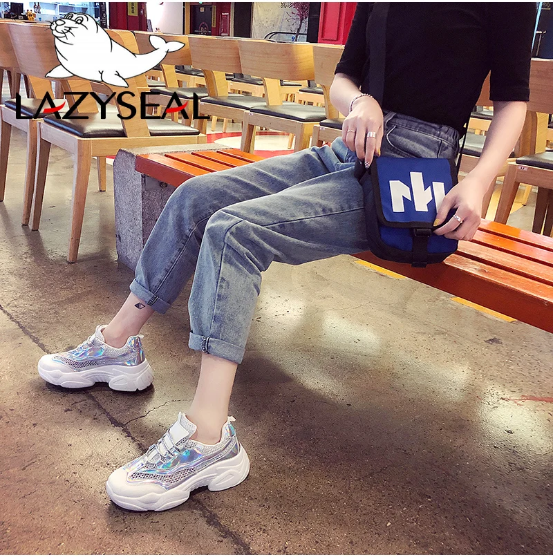 LazySeal/сетчатая дышащая обувь; женские кроссовки; дышащие кроссовки на платформе; женские ботинки на шнуровке; женская обувь; кроссовки; chaussure