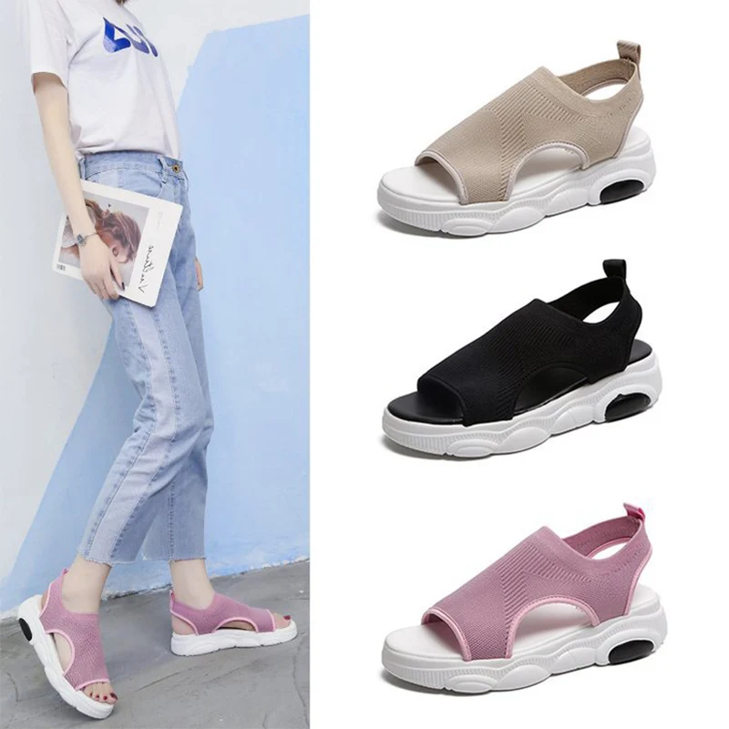 

Bear Sandals Female 2019 Summer New Style Casual Sandals Shoes Flying Woven Women Comfortable Breathable Beach Sandals Wholesale