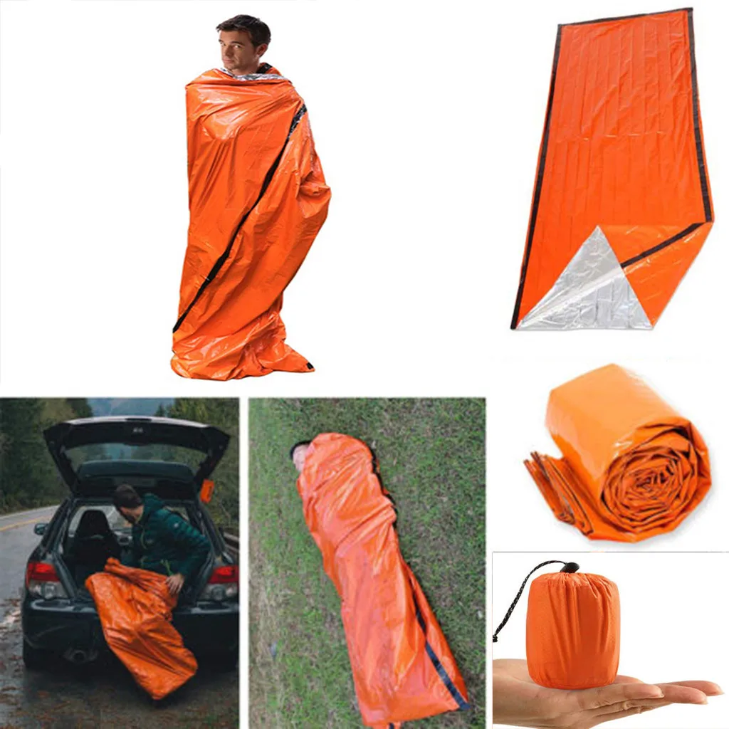 

Outdoor Emergency Sleeping Bag Thermal Survival Camping Travel Bags Waterproof Winter Autumn Picnic Pad Anti-cold Dropship Z0711