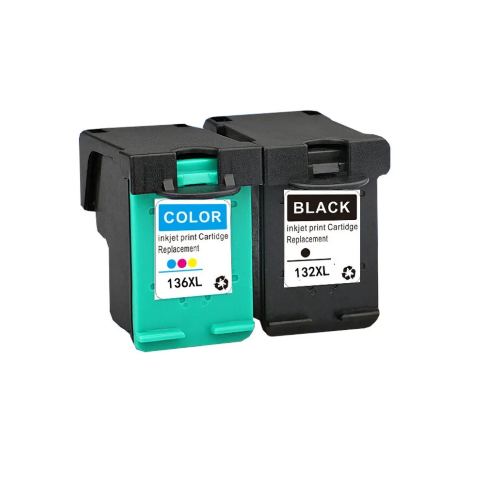 2 PK Compatible Ink Cartridge 132XL 136XL 132 For HP Photosmart 2573 ...
