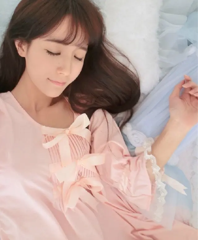 Японская одежда для сна в стиле Лолиты для девочек, шелковое хлопковое розовое платье с бантиком сакуры платье для сна милое винтажное платье принцессы с бантом AW317