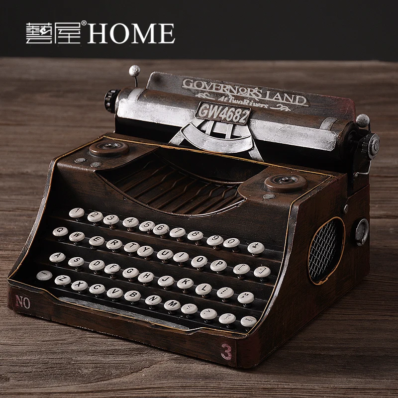 Винтажная старая пишущая машинка, украшение для дома, модель, реквизит, мягкое украшение
