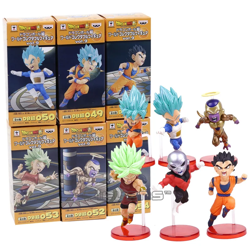 

Dragon Ball Super vol.9 Super Saiyan God Super Goku Vegeta Kale Frieza Son Gohan Jiren PVC Figures Toys 6pcs/set with Retail Box