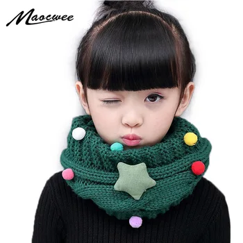 

New Girl Winter Collar Ring Scarf for Children Knitted Collar With Children's Scarves Neckerchief Clothing Star accessories 2018
