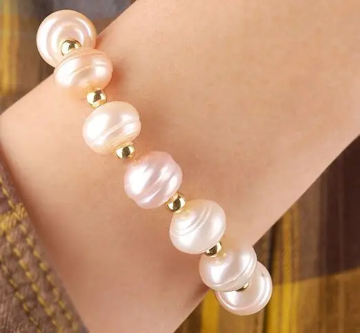 

7.5-8" 12-13MM NATURAL SOUTH SEA PINK PEARL BRACELET 28%