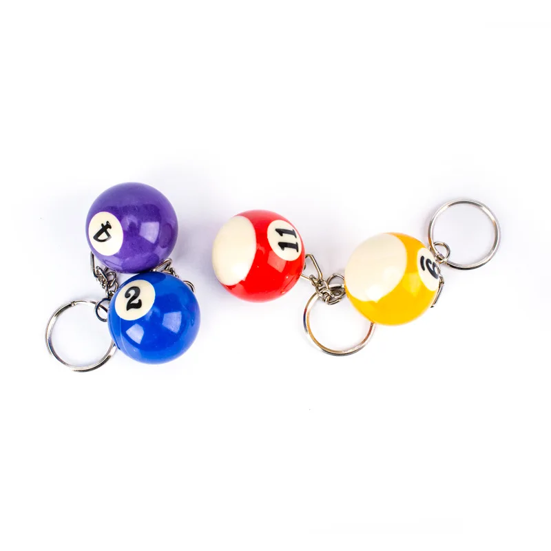 New 16PCS/a Lot billiards Key Chain New resin Pendant Keychain Fashion Car Key Holder female Bag Charm Accessories K1656