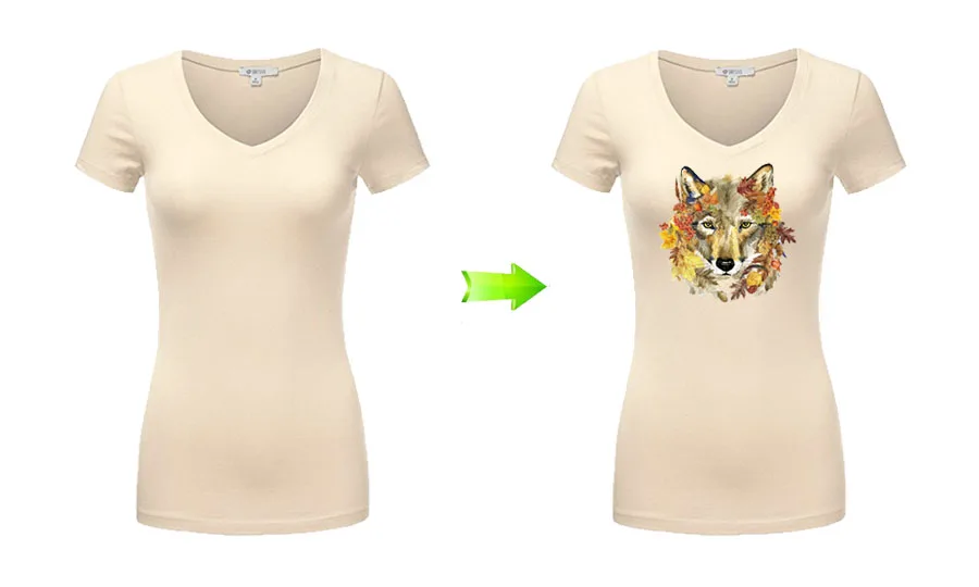 Iron On Patch Watercolor Wolf Easy Print By Household Irons Parches Ropa T-Shirt Diy Decoration A-Level Washable Applique 3